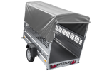 Einachsanhänger 230×125 UNITRAILER FORCE 230 KIPP mit Gitterseitenwänden, H-800 Rahmen und grauer Plane-Neu – Bild 4