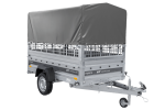 Einachsanhänger 230×125 UNITRAILER FORCE 230 KIPP mit Gitterseitenwänden, H-800 Rahmen und grauer Plane-Neu – Bild 6