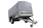 Einachsanhänger 230×125 UNITRAILER FORCE 230 KIPP mit H-800 Spriegel und grauer Hochplane-Neu