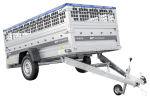 Einachsanhänger 264×125 UNITRAILER FORCE 264 KIPP mit Gitterwänden, H-0-Rahmen und blauer Plane-Neu