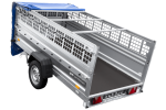 Einachsanhänger 264×125 UNITRAILER FORCE 264 KIPP mit Gitterwänden, H-0-Rahmen und blauer Plane-Neu – Bild 13