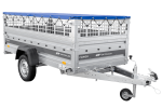 Einachsanhänger 264×125 UNITRAILER FORCE 264 KIPP mit Gitterwänden, H-0-Rahmen und blauer Plane-Neu – Bild 4
