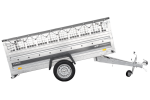 Einachsanhänger 264×125 UNITRAILER FORCE 264 KIPP mit Gitterwänden, H-0-Rahmen und grauer Plane-Neu – Bild 11