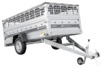 Einachsanhänger 264×125 UNITRAILER FORCE 264 KIPP mit Gitterwänden, H-0-Rahmen und grauer Plane-Neu