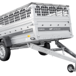 Einachsanhänger 264×125 UNITRAILER FORCE 264 KIPP mit Gitterwänden, H-0-Rahmen und grauer Plane-Neu