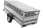 Einachsanhänger 264×125 UNITRAILER FORCE 264 KIPP mit Gitterwänden, H-0-Rahmen und grauer Plane-Neu – Bild 10