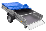 Einachsanhänger 264×150 UNITRAILER GARDEN 265 KIPP mit einem Flachplanenträger und blauer Plane-Neu – Bild 7