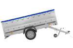 Einachsanhänger 264×150 UNITRAILER GARDEN 265 KIPP mit zusätzlichen Bordwänden, H-0-Rahmen und blauer Plane-Neu – Bild 3