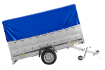 Einachsanhänger 264×150 UNITRAILER GARDEN 265 KIPP mit zusätzlichen Bordwänden, H-800-Hochspriegel und blauer Plane-Neu – Bild 8