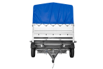 Einachsanhänger 264×150 UNITRAILER GARDEN 265 KIPP mit zusätzlichen Bordwänden, H-800-Hochspriegel und blauer Plane-Neu – Bild 5