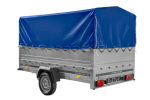 Einachsanhänger 264×150 UNITRAILER GARDEN 265 KIPP mit zusätzlichen Bordwänden, H-800-Hochspriegel und blauer Plane-Neu – Bild 6