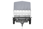 Einachsanhänger 264×150 UNITRAILER GARDEN 265 KIPP mit zusätzlichen Bordwänden, H-800-Rahmen und grauer Plane-Neu – Bild 5