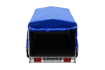 Einachsanhänger auf Blattfedern 200×125 UNITRAILER GARDEN 201/R KIPP mit H-800-Rahmen und blauer Plane-Neu – Bild 8