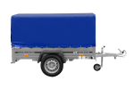 Einachsanhänger auf Blattfedern 200×125 UNITRAILER GARDEN 201/R KIPP mit H-800-Rahmen und blauer Plane-Neu – Bild 9