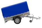 Einachsanhänger auf Blattfedern 200×125 UNITRAILER GARDEN 201/R KIPP mit H-800-Rahmen und blauer Plane-Neu – Bild 6