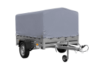 Einachsanhänger auf Blattfedern 200×125 UNITRAILER GARDEN 201/R KIPP mit H-800-Rahmen und grauer Plane-Neu – Bild 8