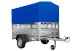 Einachsanhänger auf Federn 200×125 UNITRAILER GARDEN 201/R KIPP mit Gitterwänden, H-800-Rahmen und blauer Plane-Neu – Bild 9