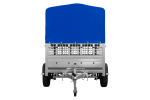 Einachsanhänger auf Federn 200×125 UNITRAILER GARDEN 201/R KIPP mit Gitterwänden, H-800-Rahmen und blauer Plane-Neu – Bild 10