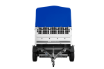 Einachsanhänger auf Federn 200×125 UNITRAILER GARDEN 201/R KIPP mit Gitterwänden, H-800-Rahmen und blauer Plane-Neu – Bild 11