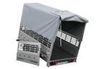 Einachsanhänger auf Federn 200×125 UNITRAILER GARDEN 201/R KIPP mit Gitterwänden, H-800-Rahmen und grauer Plane-Neu – Bild 12