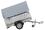 Einachsanhänger auf Federn 200×125 UNITRAILER GARDEN 201/R KIPP mit Gitterwänden, H-800-Rahmen und grauer Plane-Neu – Bild 9