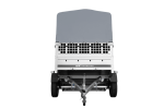 Einachsanhänger auf Federn 200×125 UNITRAILER GARDEN 201/R KIPP mit Gitterwänden, H-800-Rahmen und grauer Plane-Neu – Bild 11