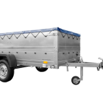 Einachsanhänger auf Federn 264×125 UNITRAILER GARDEN 264/R KIPP mit BIS-Seiten, H-0-Rahmen und blauer Plane-Neu