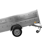 Einachsanhänger auf Federn 264×125 UNITRAILER GARDEN 264/R KIPP mit BIS-Seiten, H-0-Rahmen und grauer Plane-Neu