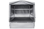 Einachsanhänger mit Blattfedern 264×125 UNITRAILER GARDEN 264/R KIPP mit H-800-Rahmen und grauer Plane-Neu – Bild 8