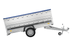 Einachsiger Anhänger auf Blattfedern 264×125 UNITRAILER FORCE 264/R KIPP mit BIS-Seitenwänden, H-0-Rahmen und blauer Plane-Neu – Bild 4