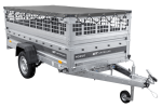 Einachsiger Anhänger auf Blattfedern 264×125 UNITRAILER FORCE 264/R KIPP mit Gitterseitenwänden, H-0-Rahmen und grauer Plane-Neu – Bild 5