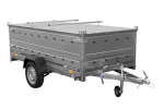 Einachsiger Anhänger auf Blattfedern 264×125 UNITRAILER GARDEN 264/R KIPP mit BIS-Seitenwänden und Aluminiumabdeckung-Neu – Bild 4