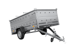Einachsiger Anhänger auf Blattfedern 264×125 UNITRAILER GARDEN 264/R KIPP mit BIS-Seitenwänden und Aluminiumabdeckung-Neu