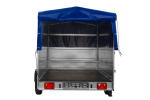 Einachsiger Anhänger auf Blattfedern 264×150 UNITRAILER GARDEN 265/R KIPP mit BIS-Seitenwänden, H-800-Rahmen und blauer Plane-Neu – Bild 5