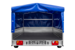 Einachsiger Anhänger auf Blattfedern 264×150 UNITRAILER GARDEN 265/R KIPP mit H-800 Rahmen und blauer Plane-Neu – Bild 5