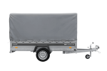 Einachsiger Anhänger mit Blattfedern 264×125 UNITRAILER FORCE 264/R KIPP mit H-1100 Rahmen und grauer Plane-Neu – Bild 4