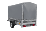 Einachsiger Anhänger mit Blattfedern 264×125 UNITRAILER FORCE 264/R KIPP mit H-1100 Rahmen und grauer Plane-Neu – Bild 6