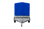 Einachsiger Anhänger mit Blattfedern 264×125 UNITRAILER FORCE 264/R KIPP mit H-1100 Spriegel und blauer Plane-Neu – Bild 10