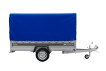 Einachsiger Anhänger mit Blattfedern 264×125 UNITRAILER FORCE 264/R KIPP mit H-1100 Spriegel und blauer Plane-Neu – Bild 4