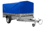 Einachsiger Anhänger mit Blattfedern 264×125 UNITRAILER FORCE 264/R KIPP mit H-800 Spriegel und blauer Plane-Neu – Bild 8