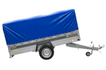 Einachsiger Anhänger mit Blattfedern 264×125 UNITRAILER FORCE 264/R KIPP mit H-800 Spriegel und blauer Plane-Neu – Bild 11