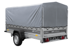 Einachsiger Anhänger mit Blattfedern 264×125 UNITRAILER FORCE 264/R KIPP mit H-800 Spriegel und grauer Plane-Neu – Bild 6