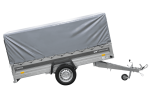 Einachsiger Anhänger mit Blattfedern 264×125 UNITRAILER FORCE 264/R KIPP mit H-800 Spriegel und grauer Plane-Neu – Bild 8
