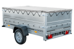 Faltbarer Pkw Anhänger Garden Trailer 230 KIPP mit zusätzlichen Bordwänden, Stützrad, Flachplane und Planenträgern]-Neu – Bild 4