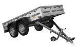 GARDEN TRAILER 264/2 KIPP MIT STÜTZRAD, GRAUE FLACHPLANE UND PLANENTRÄGER-Neu