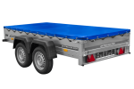 GARDEN TRAILER 264/2 KIPP MIT STÜTZRAD, PLANENTRÄGER UND BLAUER FLACHPLANE-Neu – Bild 4