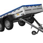 GARDEN TRAILER 264/2 KIPP MIT STÜTZRAD, PLANENTRÄGER UND BLAUER FLACHPLANE-Neu