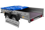 GARDEN TRAILER 264/2 KIPP MIT STÜTZRAD, PLANENTRÄGER UND BLAUER FLACHPLANE-Neu – Bild 6
