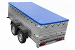 GARDEN TRAILER 264/2 KIPP Zweiachsanhänger mit Stützrad, Planenträgern, zus. Bordwänden und blauer Flachplane-Neu – Bild 7