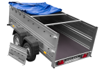 GARDEN TRAILER 264/2 KIPP Zweiachsanhänger mit Stützrad, Planenträgern, zus. Bordwänden und blauer Flachplane-Neu – Bild 11